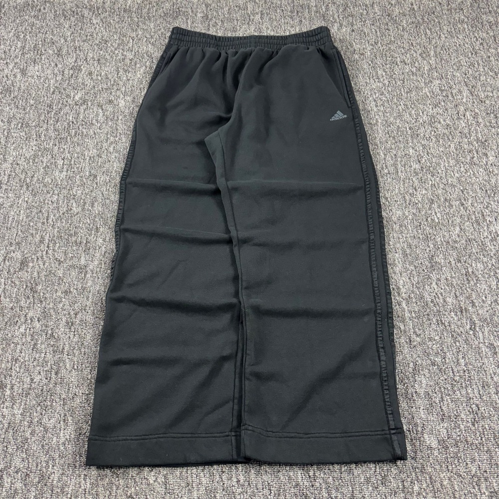 Y2K Vintage Adidas Baggy Heavyweight Wide Leg Track Pants Black Large
